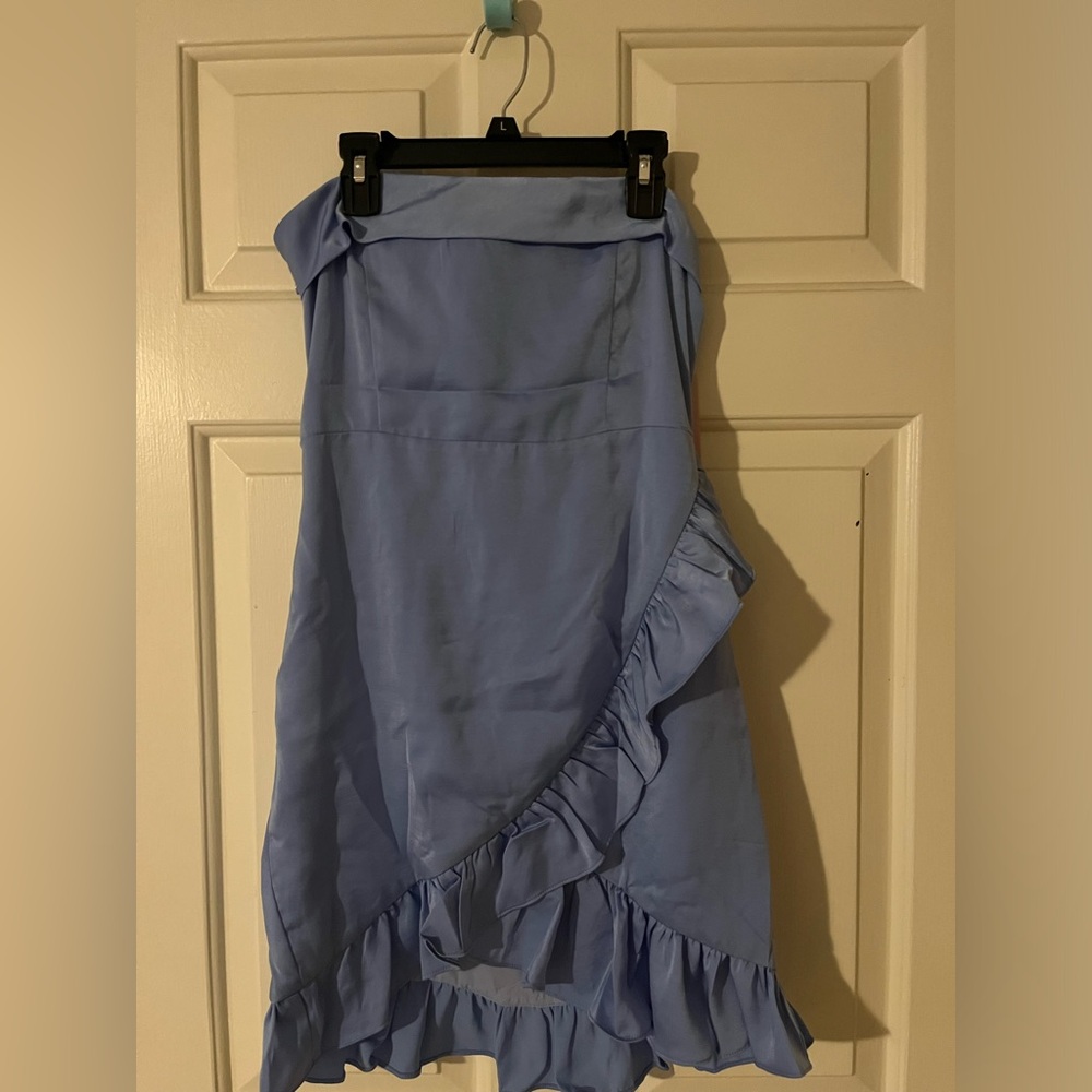 HELLO MOLLY blue strapless ruffle dress - Picture 2 of 4